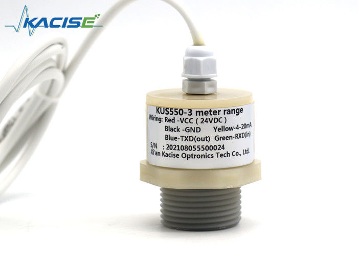مستشعر مستوى المياه بالموجات فوق الصوتية المقاومة للماء من PTFE مع مخرج RS485 لمراقبة بركة مياه الصرف الصحي