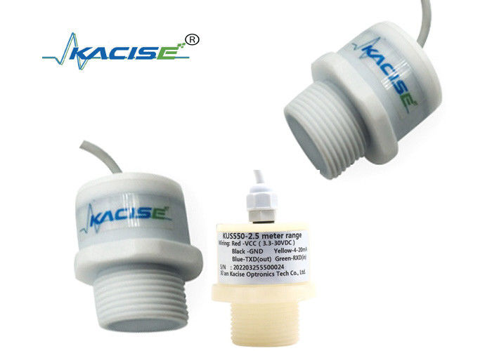 جهاز استشعار مستوى الموجات فوق الصوتية المقاومة للماء KUS550 PTFE مع إخراج RS485 ومدى القياس 3m