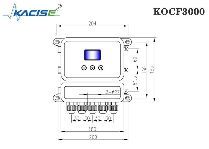 KOCF3000 مقياس تدفق القناة المفتوحة بالموجات فوق الصوتية بدقة قياس 0.5٪ واتصالات بروتوكول MODBUS لقياسات غير اتصالية
