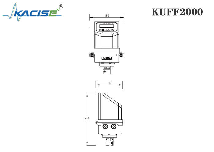 KUFF2000 مقياس تدفق بالموجات فوق الصوتية الثابتة مع دقة ± 1٪ لأحجام الأنابيب DN50-DN6000 والقياس الثنائي الاتجاه