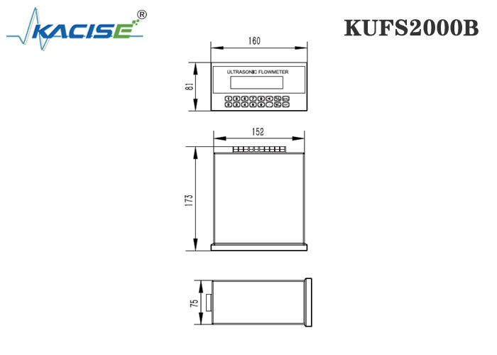 مقياس التدفق بالموجات فوق الصوتية المثبت على اللوحة KUFS2000B بدقة ±1% لأنابيب DN50-DN6000 وواجهة RS485 MODBUS
