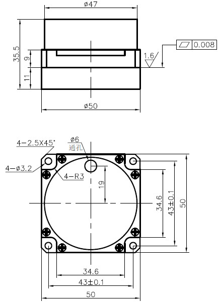 مرشحات الألياف الضوئية المستخدمة في أنظمة الملاحة الثابتة، الأبعاد 50 × 50 × 36 (ملم)