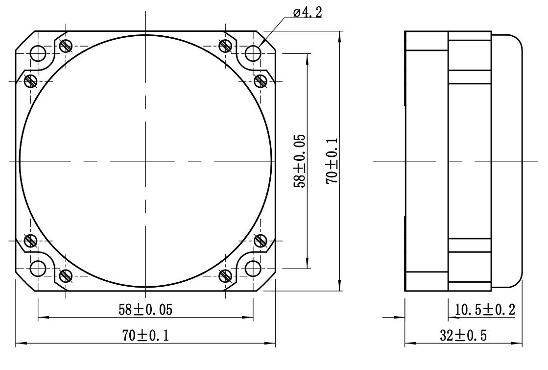جيروسكوب بصري 70 × 70 × 32 مم مع وقت بدء 5 ثوانٍ ودرجة حرارة التشغيل -40～+70 درجة مئوية لأنظمة الملاحة بالقصور الذاتي