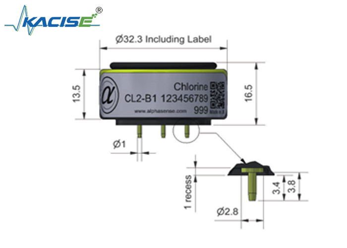 20 دقة النطاق 0.02 CL2-B1/CL2-B1 جهاز استشعار الكلور للكشف الدقيق