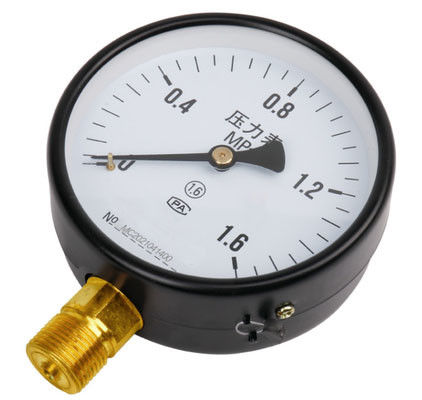 مقياس الضغط الصناعي KMC-Y100 - 100mm Dial ، M20 × 1.5 Radial Copper Connection ، قشرة حديدية