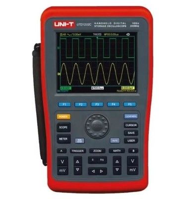 مقياس رسم تخزين رقمي محمول باليد UNI-T UTD1202C Pro - 200 ميجاهرتز، قناتان، شاشة ملونة