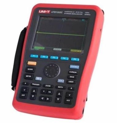 مقياس رسم تخزين رقمي محمول باليد UNI-T UTD1202C Pro - 200 ميجاهرتز، قناتان، شاشة ملونة