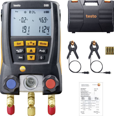 كيت التجميد الرقمي Testo 550 مع اتصال Bluetooth 60 ملفًا تعريفًا للتبريد وتصميمًا صلبًا