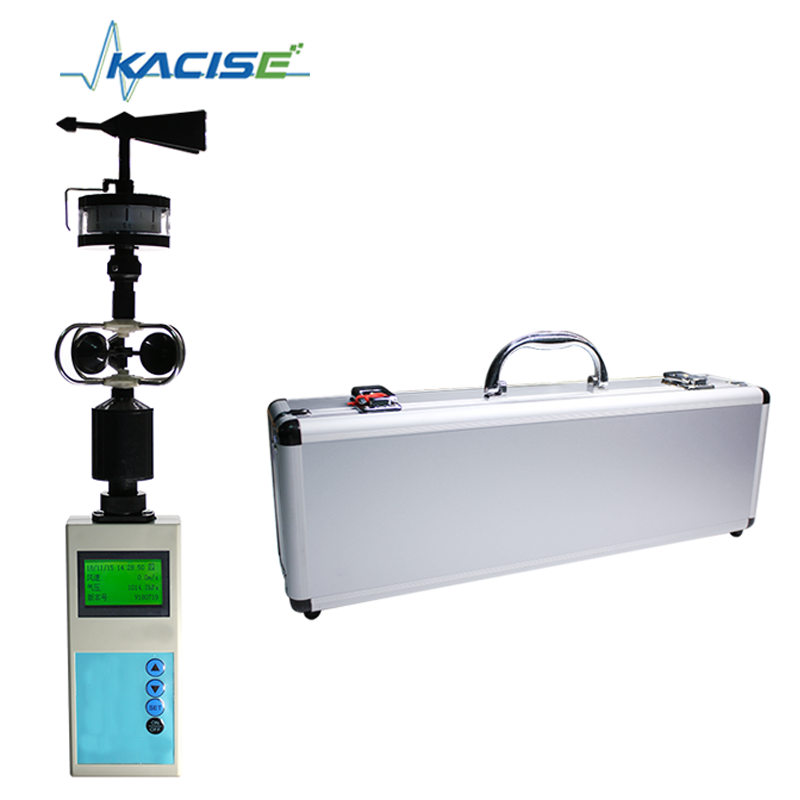 محطة الطقس المحمولة KQL-QXY مع 16 اتجاه بوصلة للرياح، وشاشة LCD بإضاءة خلفية 128x64، وتخزين 38,000 سجل